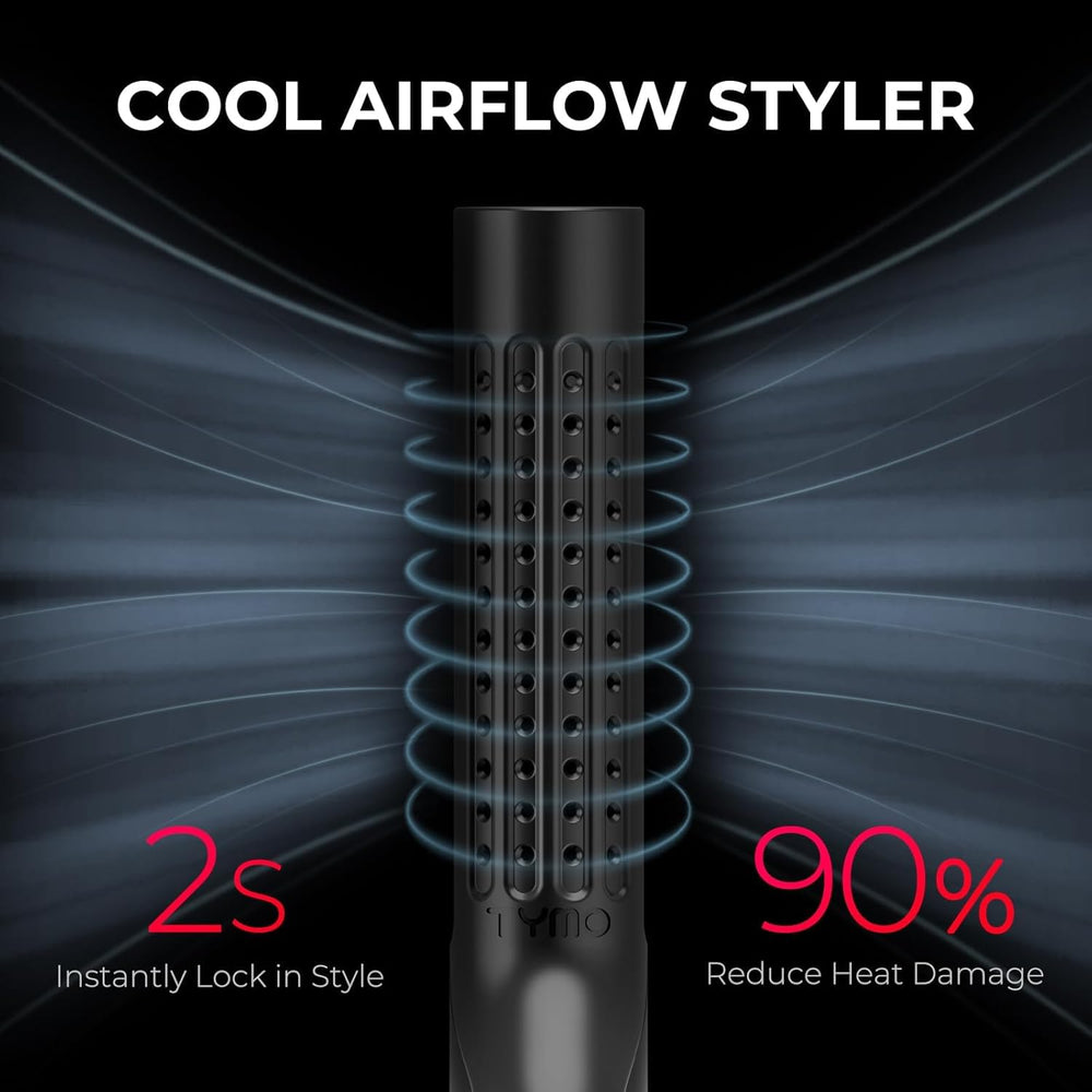 TYMO Airflow 2.0 hair styling session showing curling and straightening in one tool.
