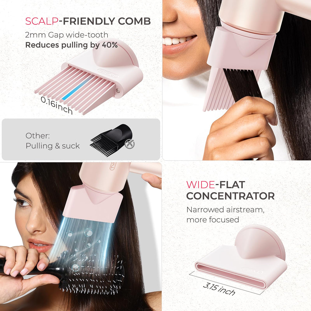 TYMO AIRHYPE Compact concentrator nozzle delivers pin-straight precision.