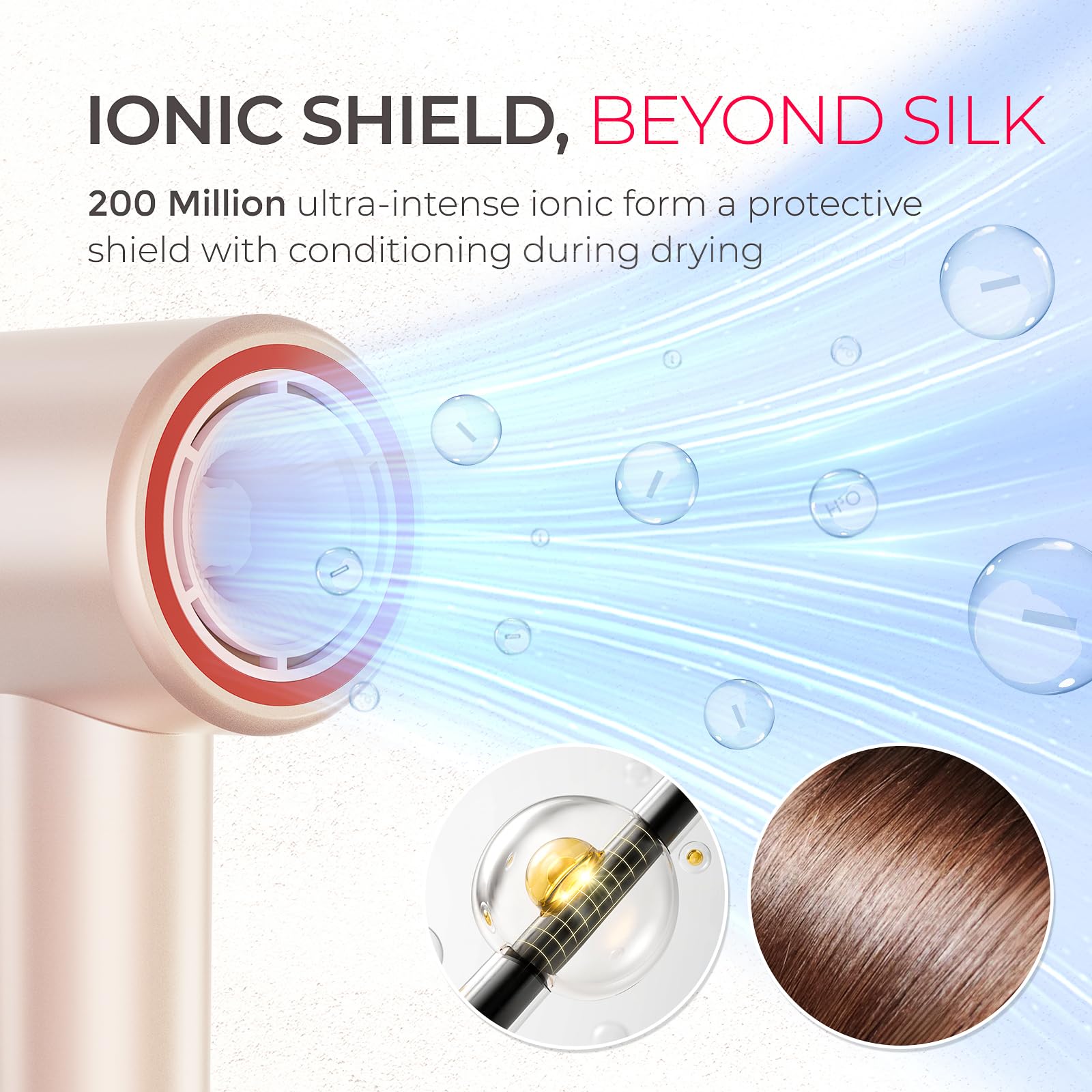 TYMO AIRHYPE Compact thermal sensors prevent overheating during styling.