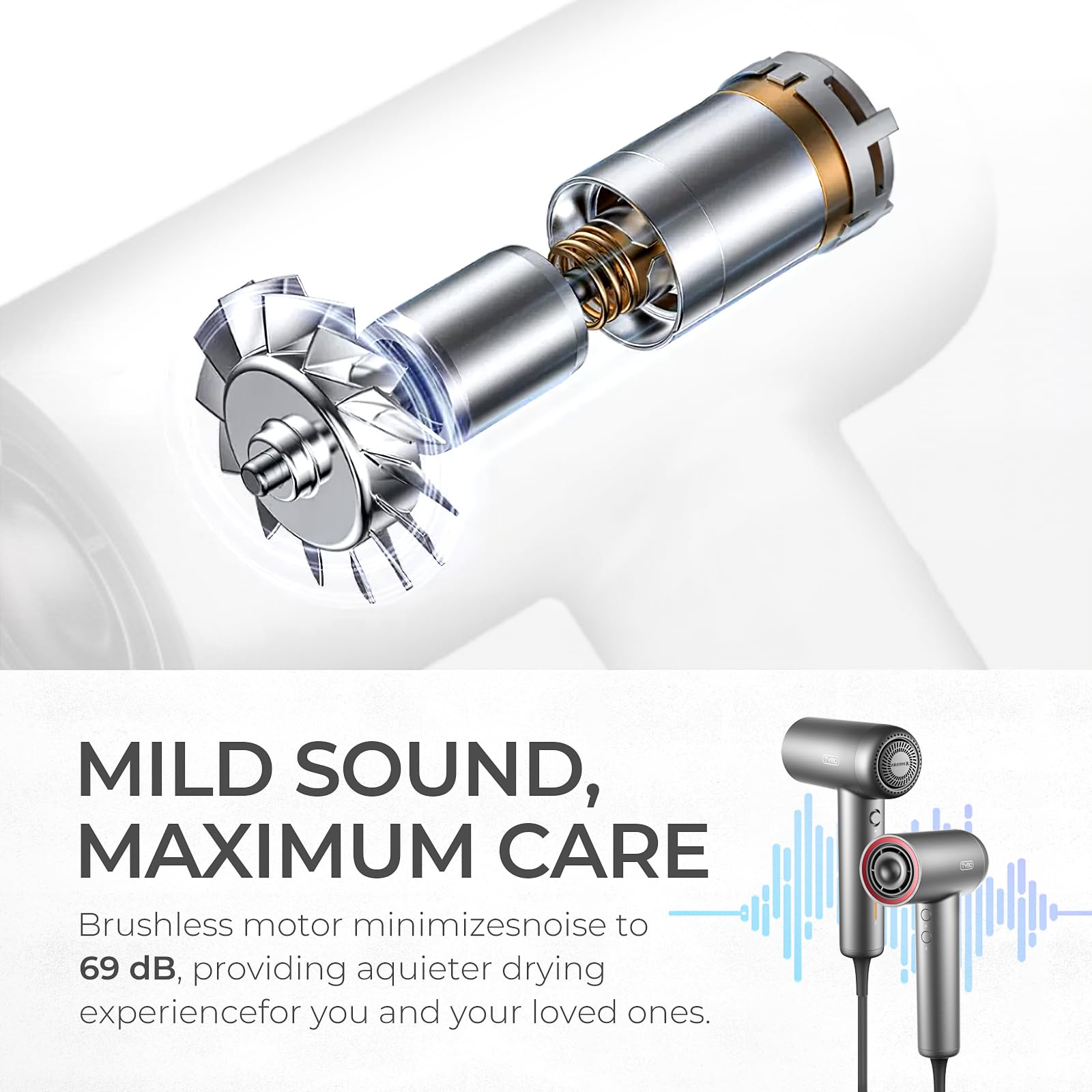 TYMO AIRHYPE Lite low-noise operation for quiet morning routines.