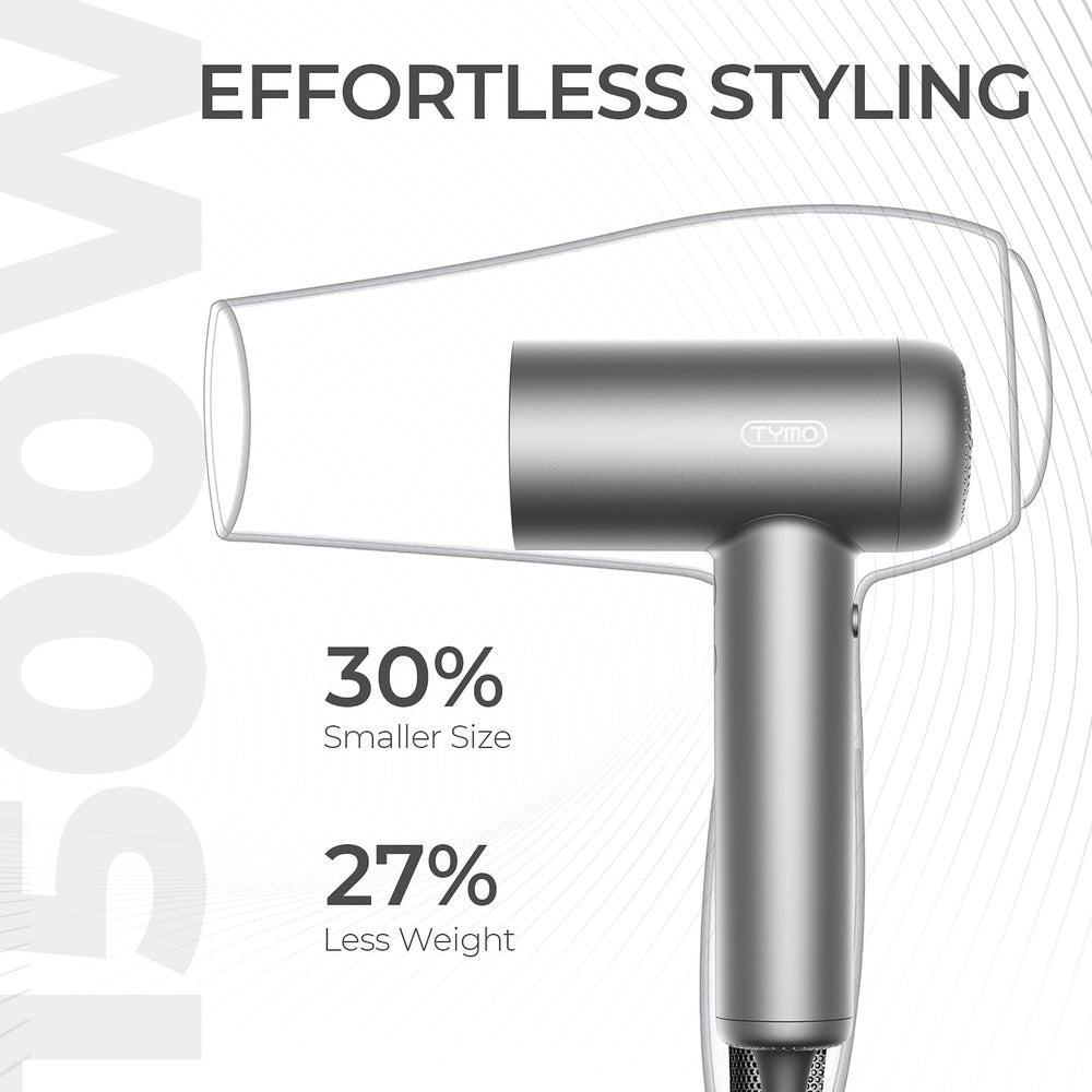 TYMO AIRHYPE Lite silver finish adds sleek styling to vanity.