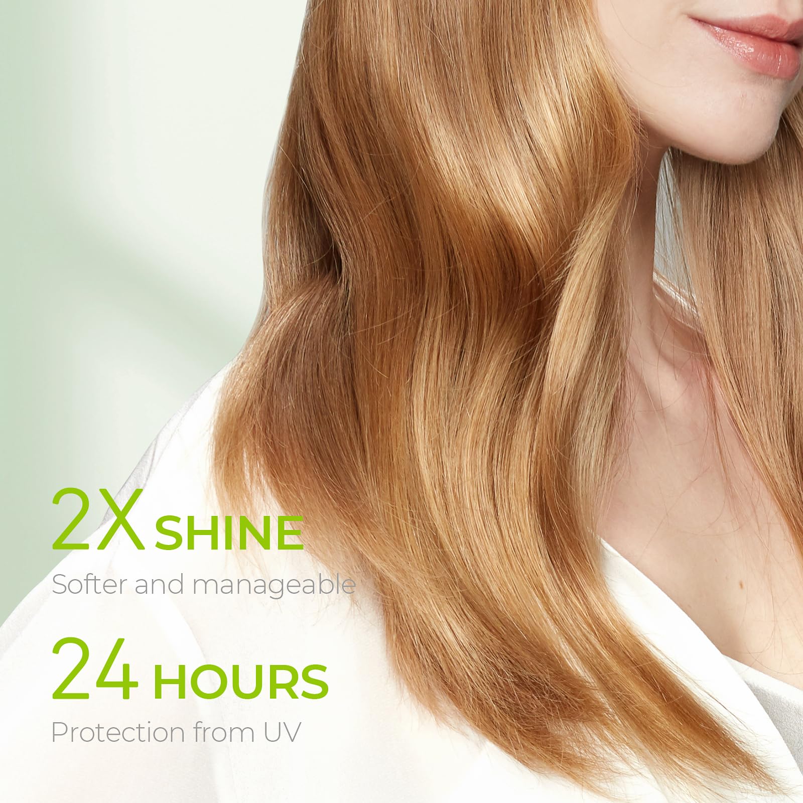 TYMO Argan Hair Oil Spray on ends shows hydrated, soft ends.
