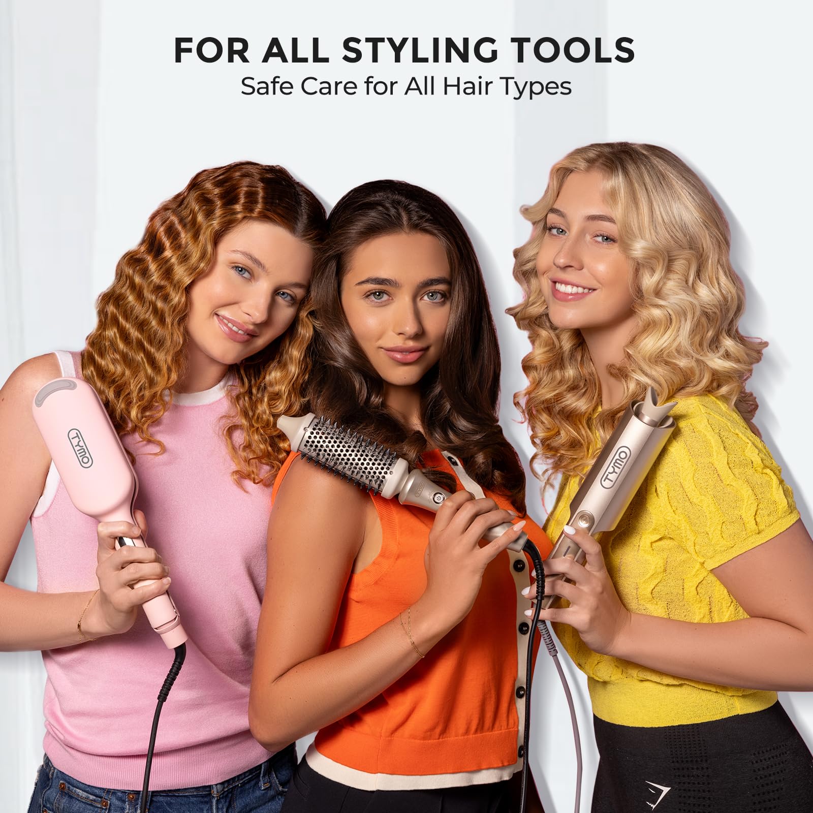 TYMO argan oil bottle highlighting nourishing shine and frizz control
