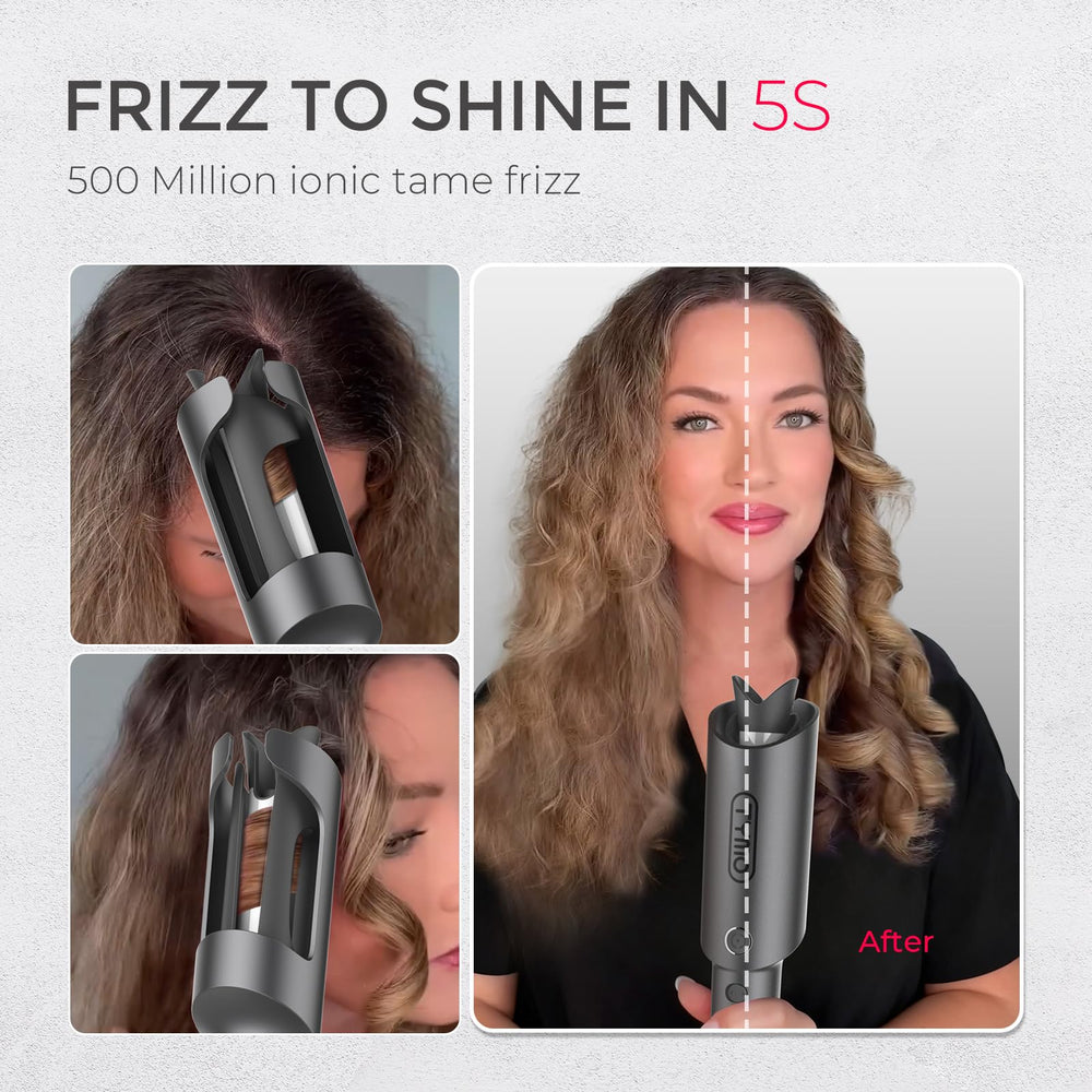TYMO CURLPRO metallic gray finish conveys premium, portable styling tool.
