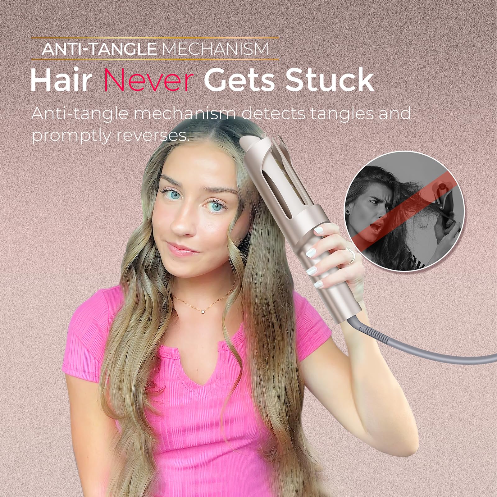 TYMO CurlPro Plus finished look with bouncy waves and 72-hour hold.