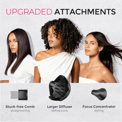 TYMO comb attachment straightens and smooths for professional looks