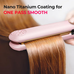 TYMO flat iron shows a 10s heat-up for quick morning routines.
