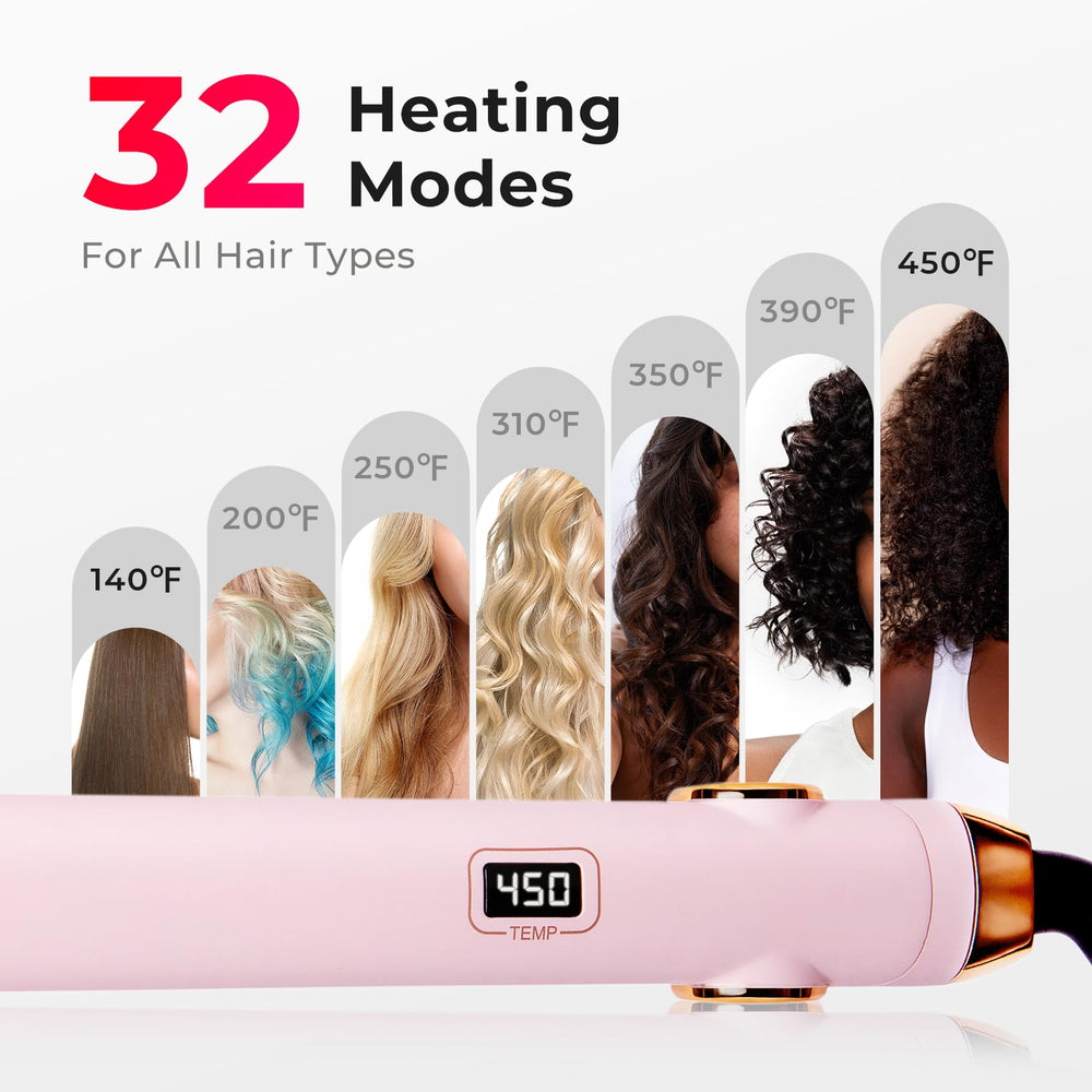 TYMO flat iron offers 32 temperature settings for customized results.