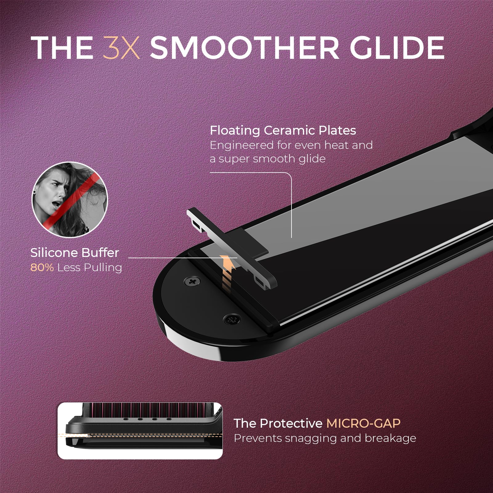 TYMO FlipPro T-Gloss keratin teeth with T-Sensor tech close-up