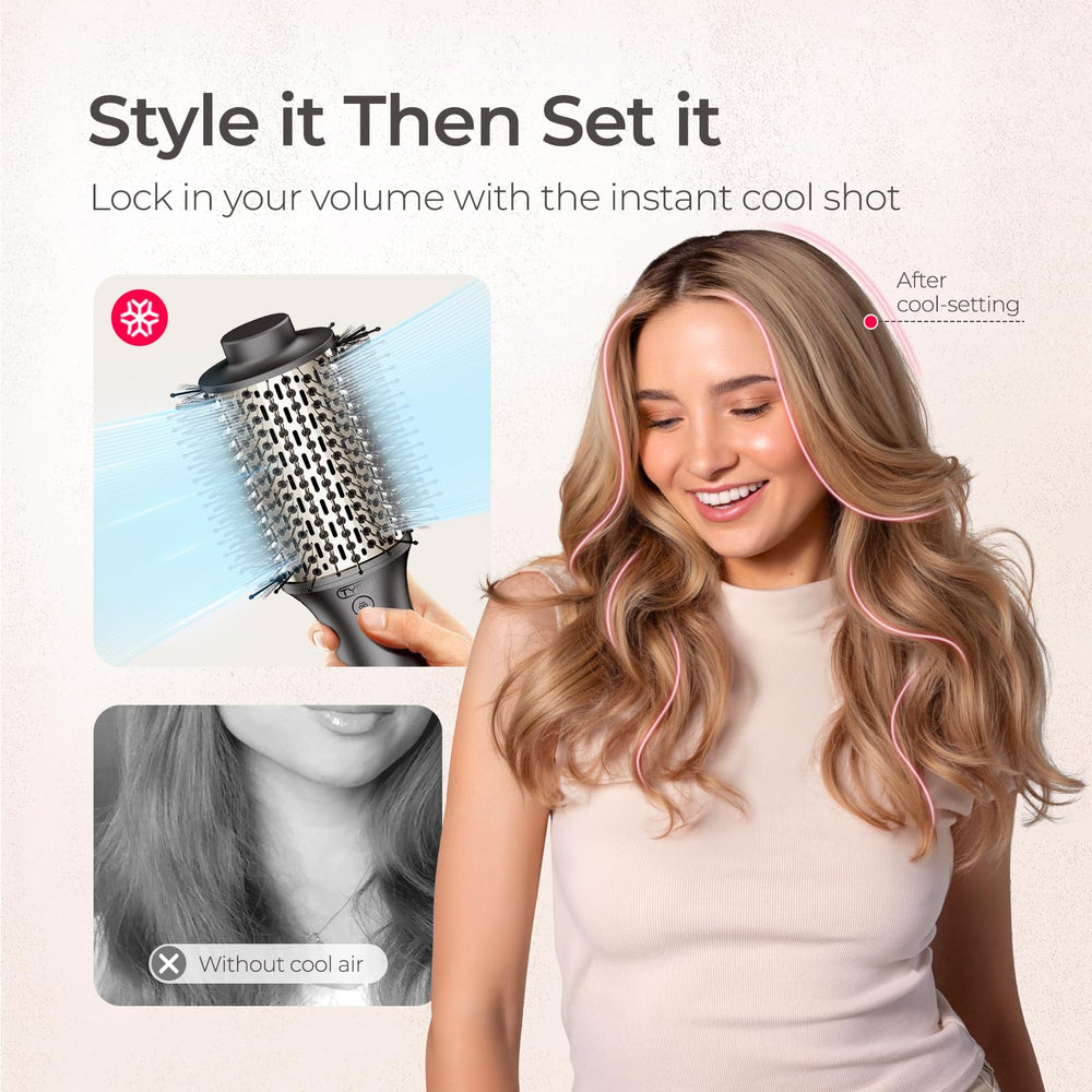TYMO hair dryer brush even-airflow tech reduces heat concentration