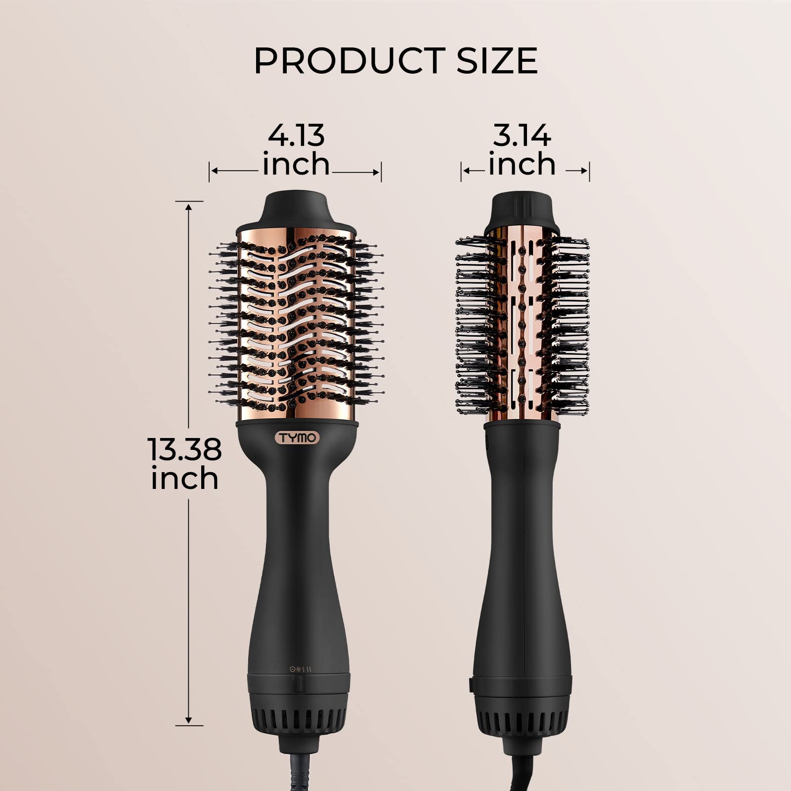 TYMO lightweight hair dryer brush design for comfortable one-handed use