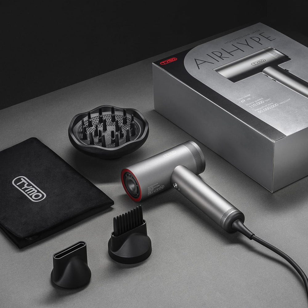 TYMO in-use styling demonstrates quiet operation and silky results.