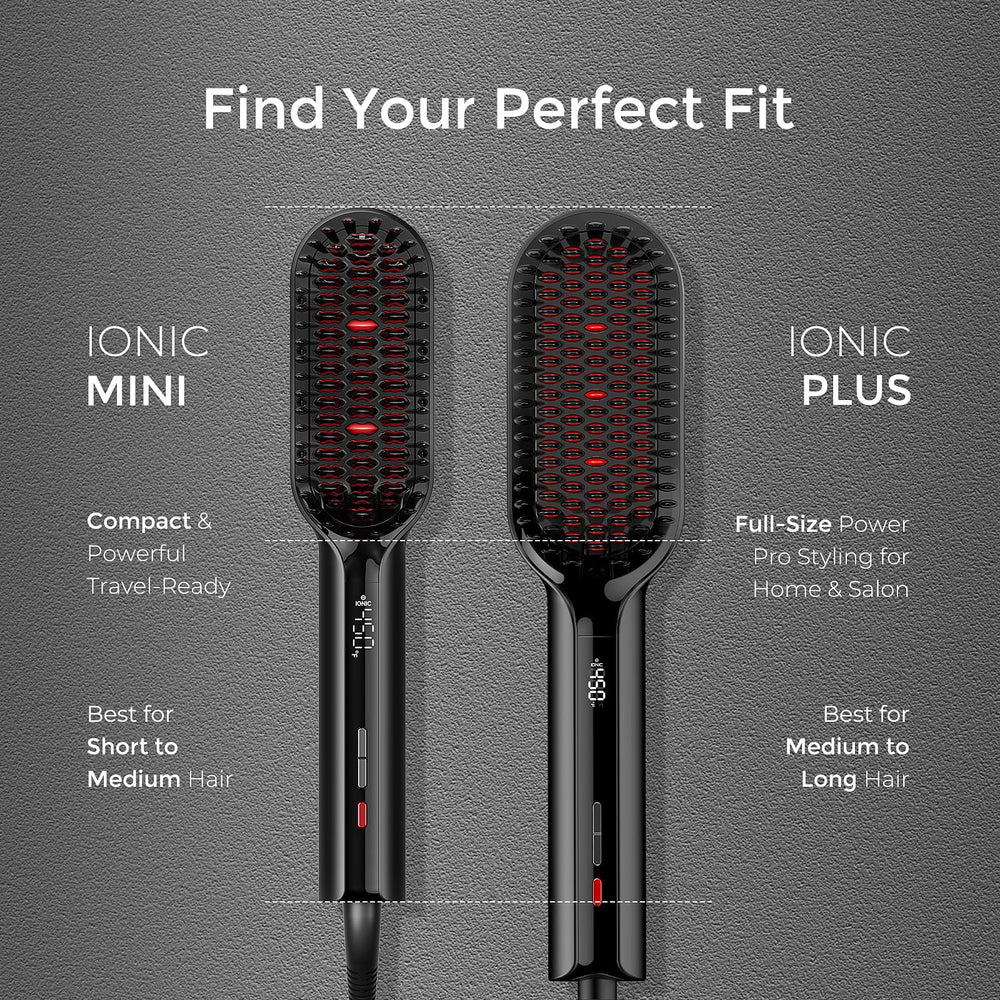 TYMO hair straightener brush with ergonomic handle ensuring comfortable use.
