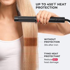TYMO spray protecting curls during styling with heat