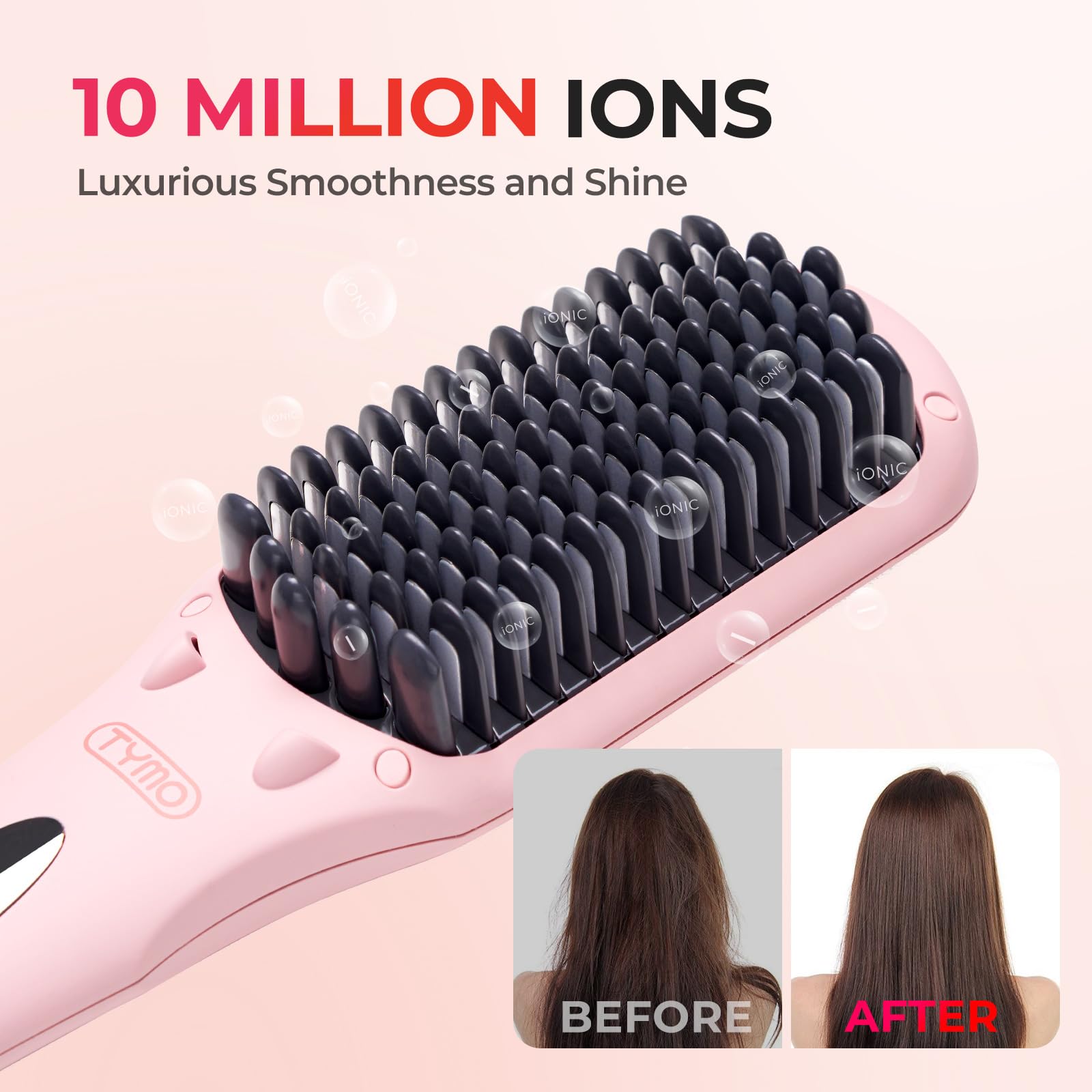 TYMO ionic hair straightener brush auto-off feature provides safety and peace of mind