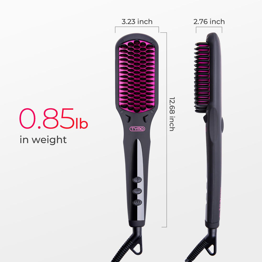 TYMO Ionic Hair Straightener Brush global-voltage-100-240 supports travel styling worldwide.