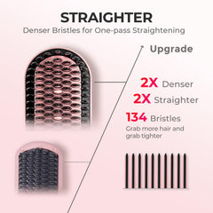 TYMO ionic brush highlights tourmaline ceramic bristles for minimized frizz and shine.