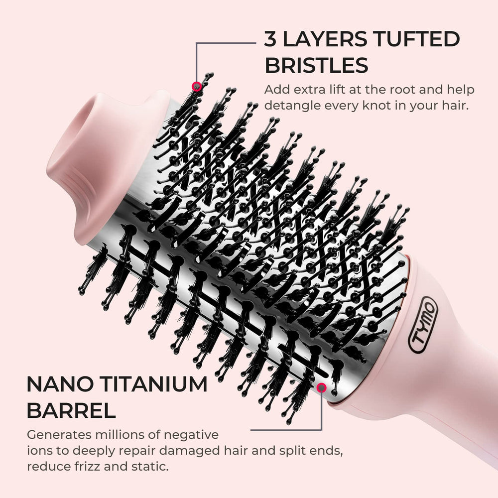 TYMO Pink Volumizer 360° vent design for faster drying and lasting style.