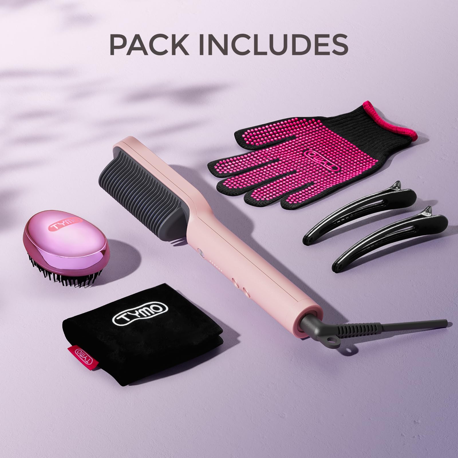 TYMO Ring Hair Straightener Brush anti-scald frame protects during styling at home