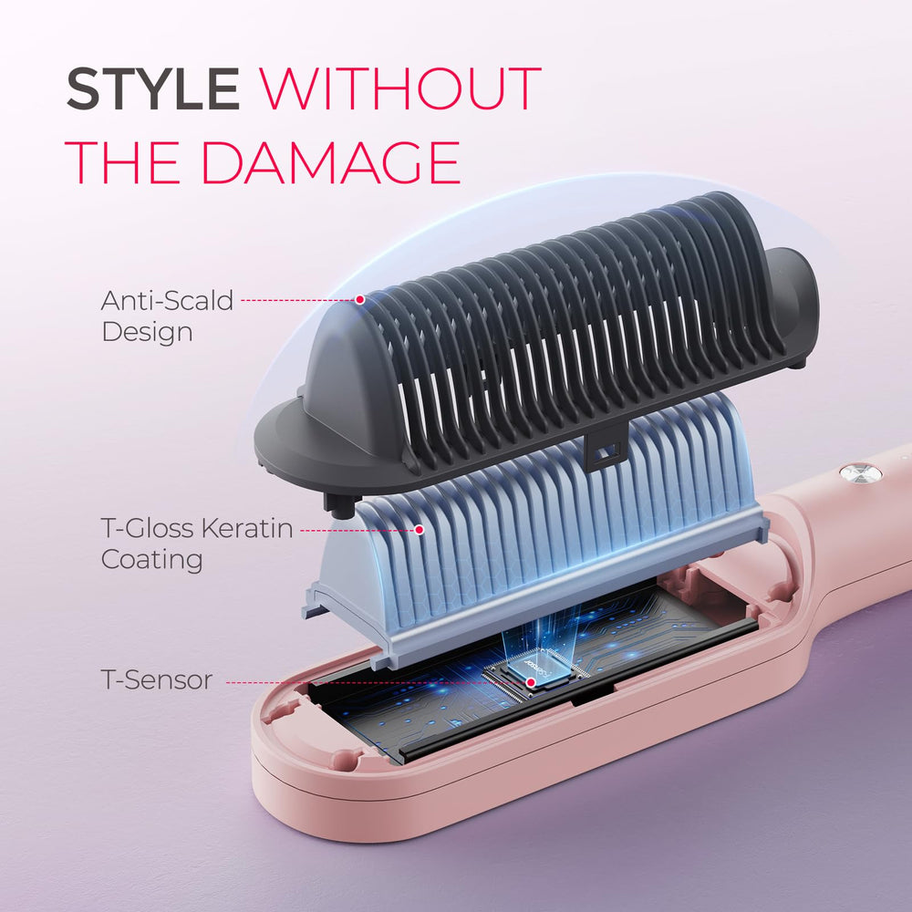 TYMO Ring Hair Straightener Brush auto-off feature emphasizes safety and energy efficiency