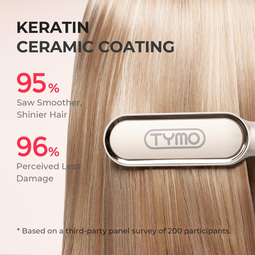 TYMO Ring Hair Straightener Comb 3D teeth close-up for thorough straightening