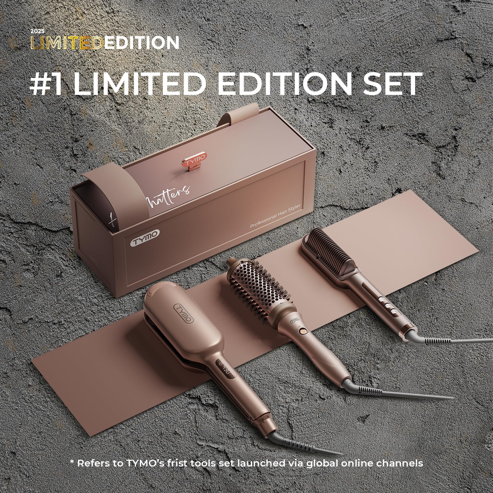 TYMO Ring Plus straightener brush smoothing frizz and adding shine.