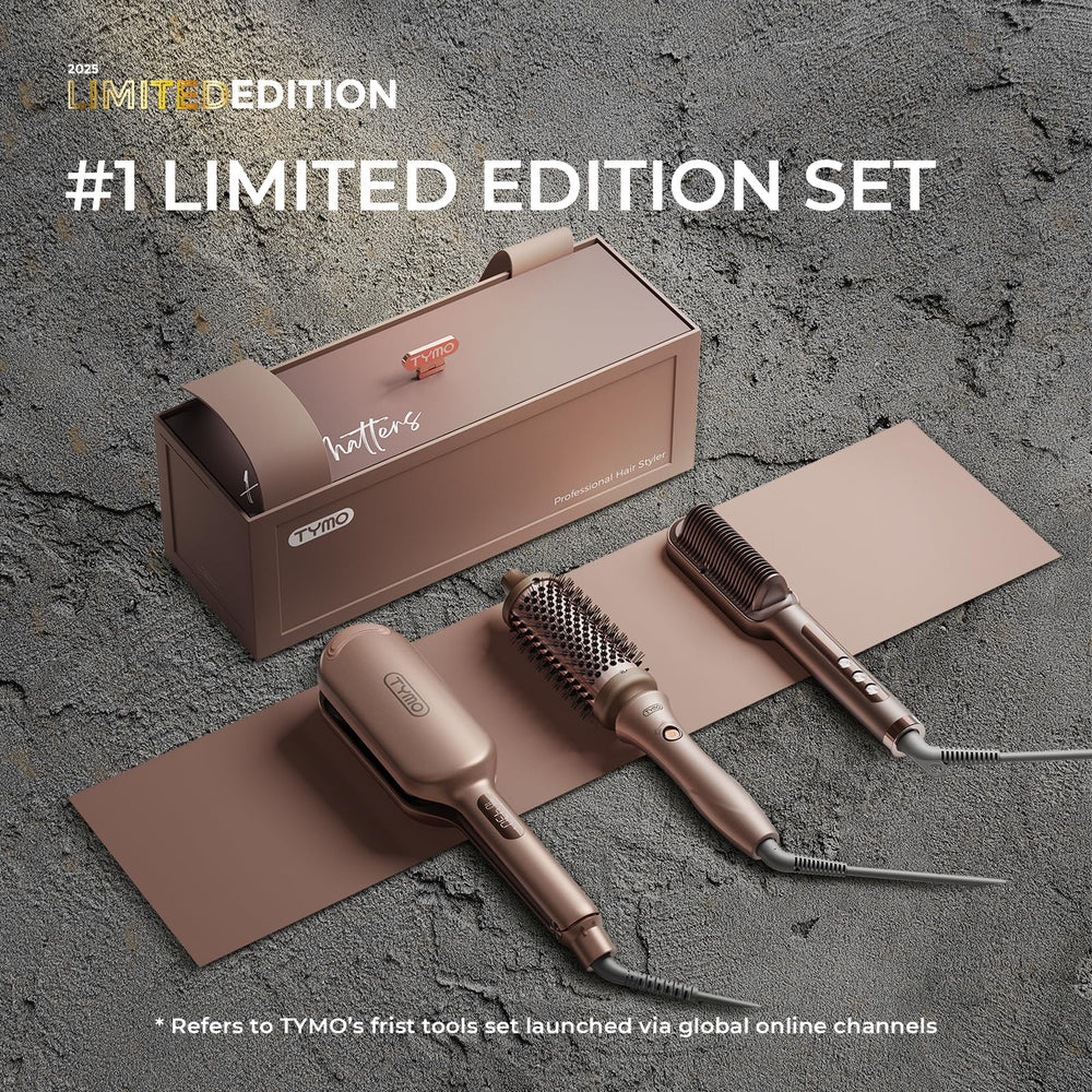 TYMO Ring Plus straightener brush smoothing frizz and adding shine.