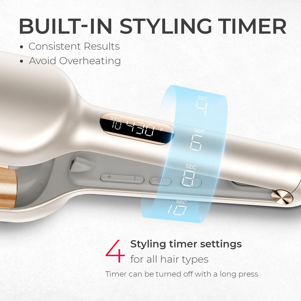 TYMO ROVY anti-scald housing protects fingers during styling.