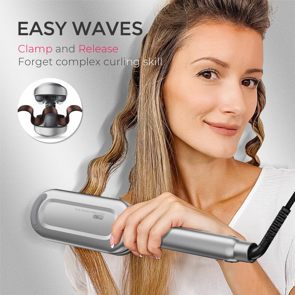 TYMO ROVY ceramic 3-barrel design highlights even heat for smooth waves.