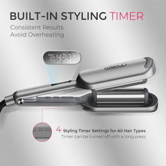TYMO ROVY ionic deep waver in use showing frizz-reducing shine.