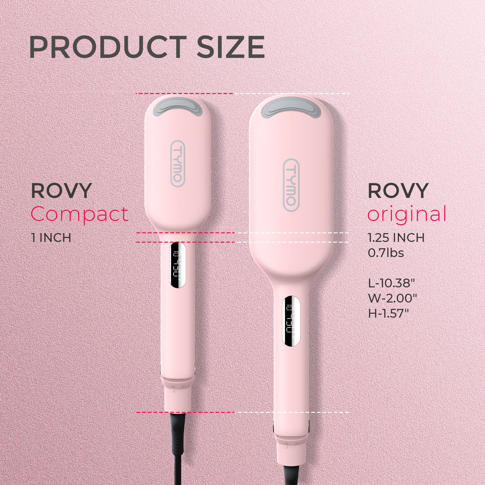TYMO ROVY ceramic coating ensures a smooth glide and frizz control.