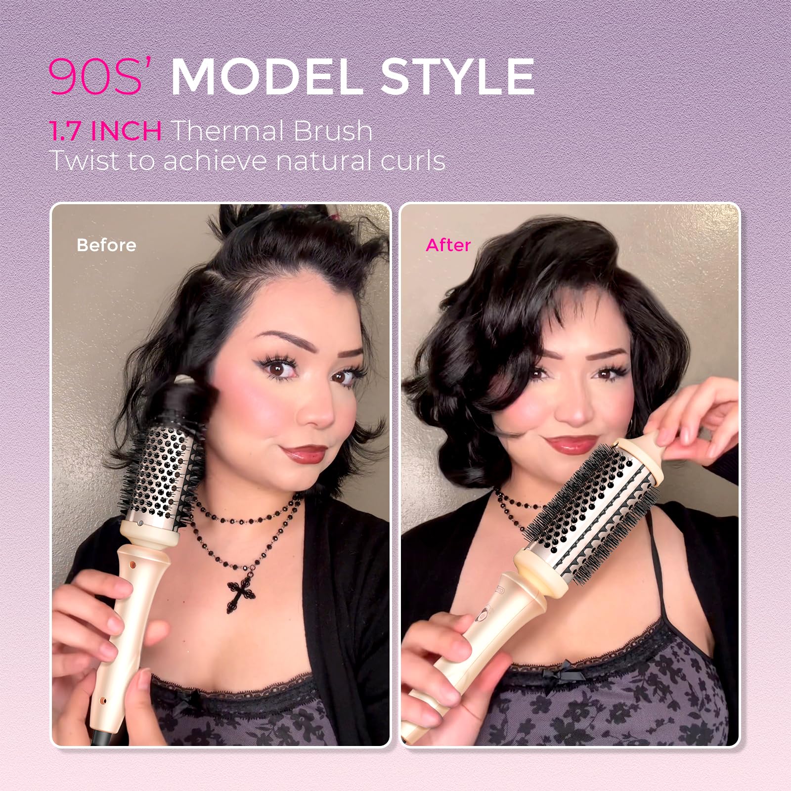 TYMO STYLUX ceramic barrel reduces frizz and adds shine.