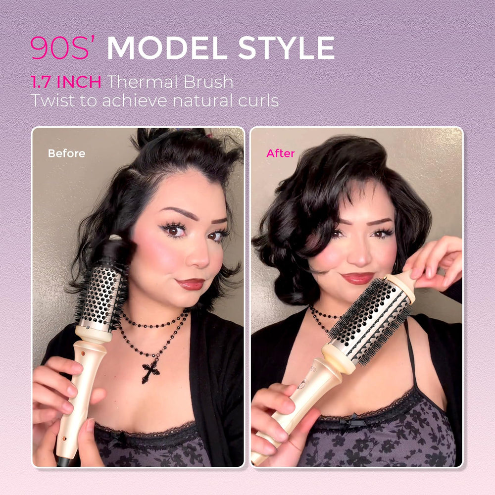 TYMO STYLUX ceramic barrel reduces frizz and adds shine.