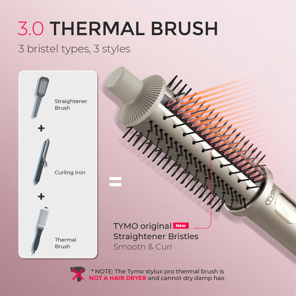 TYMO Stylux Pro LCD display with precise heat settings for safe styling