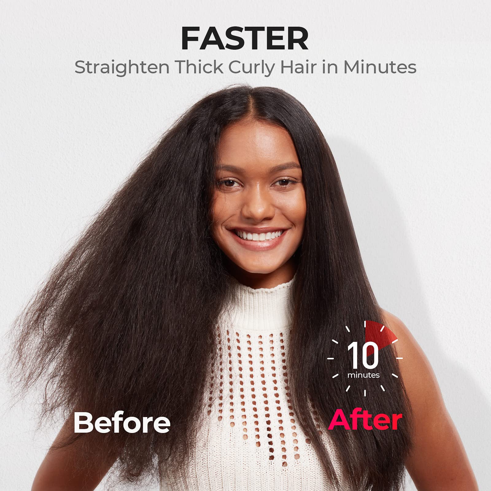 TYMO tourmaline ceramic bristles glide through hair with minimal snag