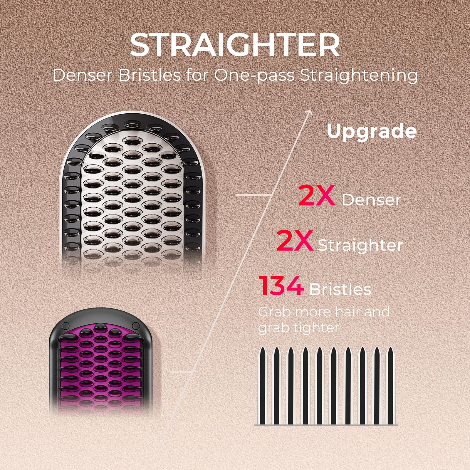 tymo tourmaline ceramic bristles glide for smoother, frizz-reducing brushing