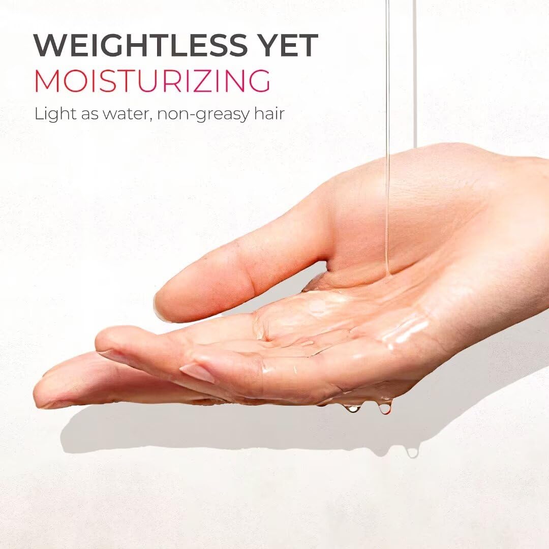 TYMO Weightless Hair Oil application palm shows quick absorption with a light feel.