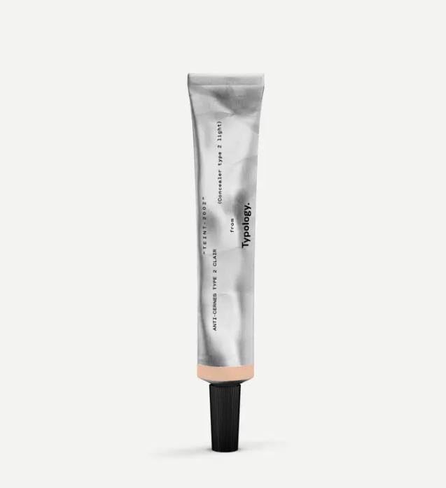 Typology tinted concealer Type 2 Light under-eye application reduces puffiness and dark circles.