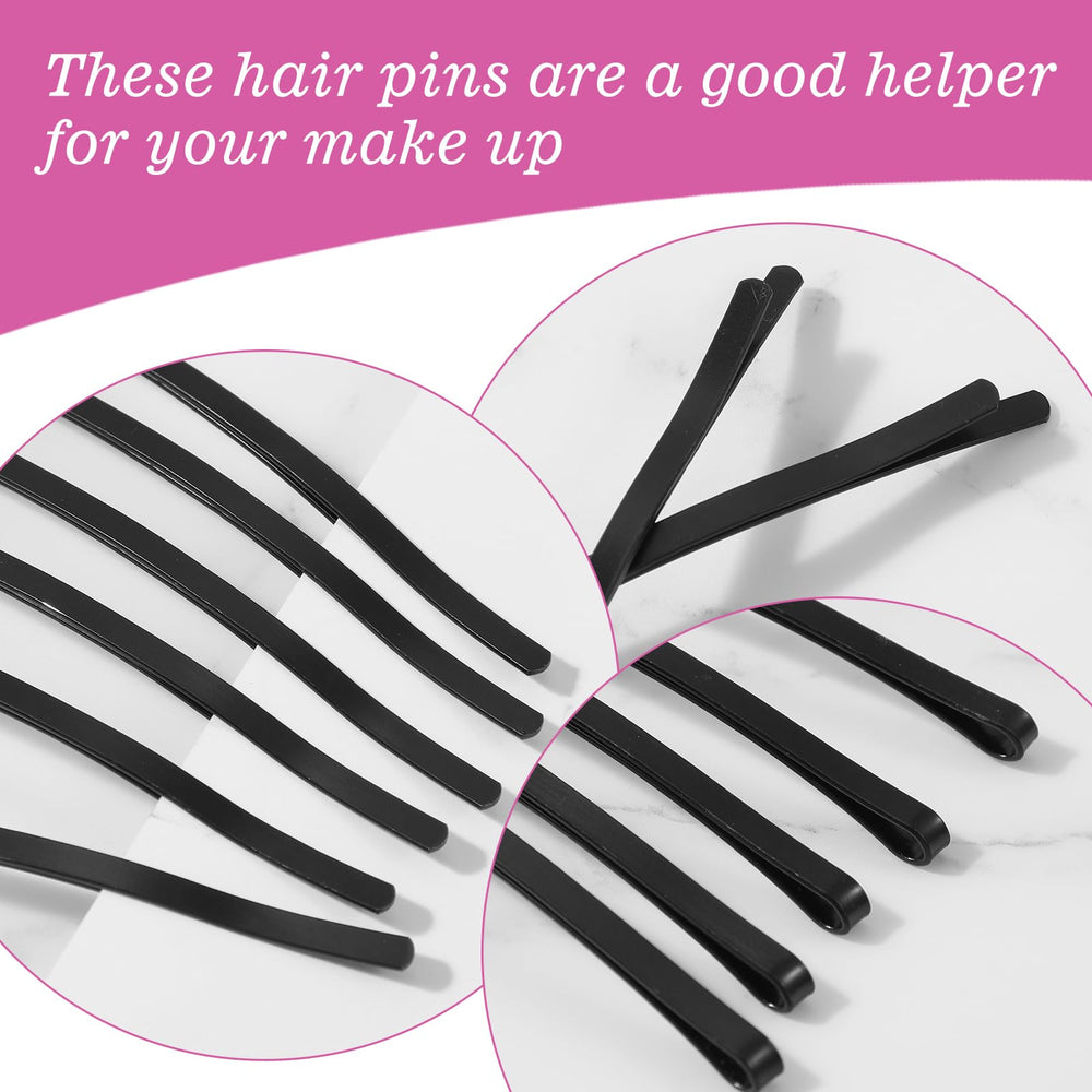 Tyqour curved bobby pins securing intricate buns in thick hair.