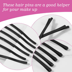Tyqour curved bobby pins securing intricate buns in thick hair.