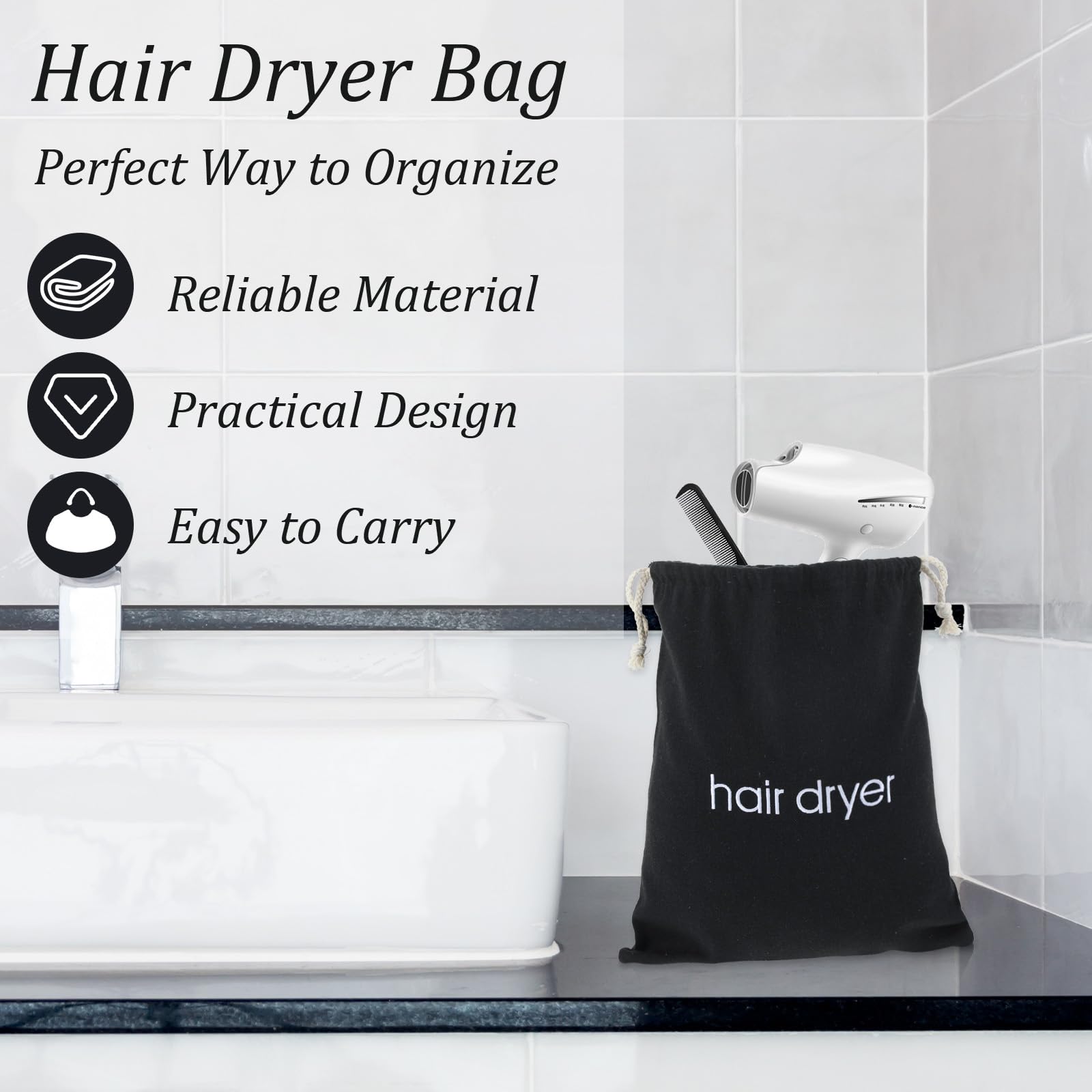 Tyqour 38x30cm bag highlights lightweight portability for easy packing