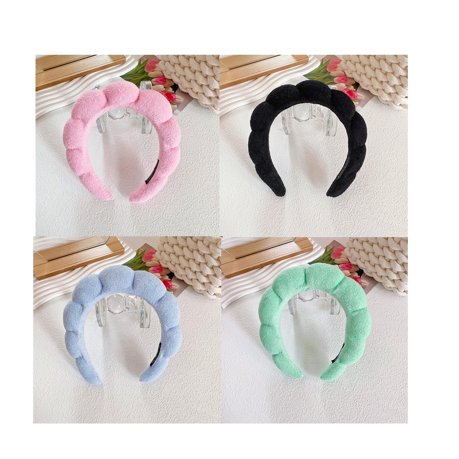 tysseley spa headband flower-cloud-design adds stylish touch during skincare