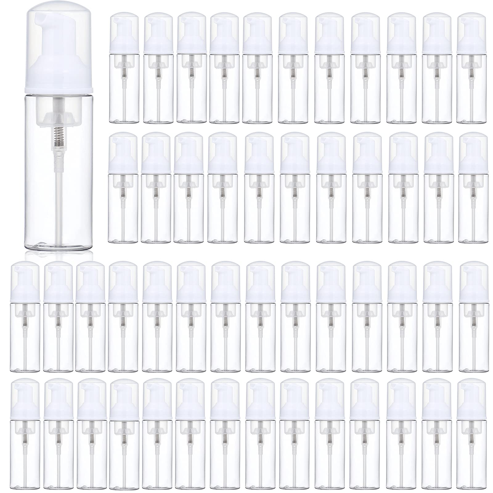 Tzirci 35-pack foam dispensers closeup shows smooth pump action for on-the-go use.