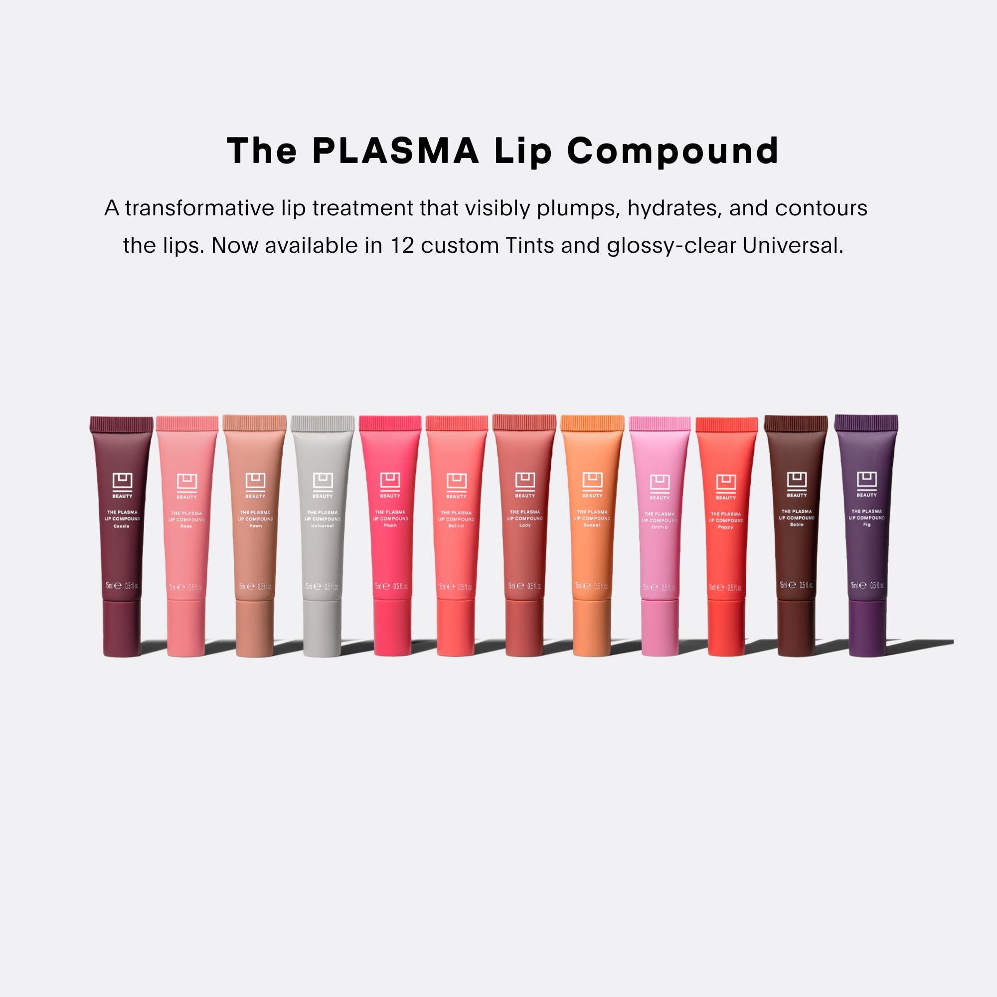 U Beauty PLASMA Lip Compound packaging highlights premium ingredients.