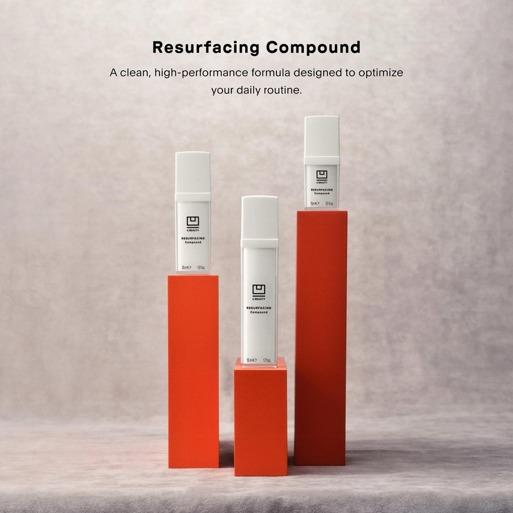U Beauty Resurfacing Compound Serum glow on skin suggests renewed tone.