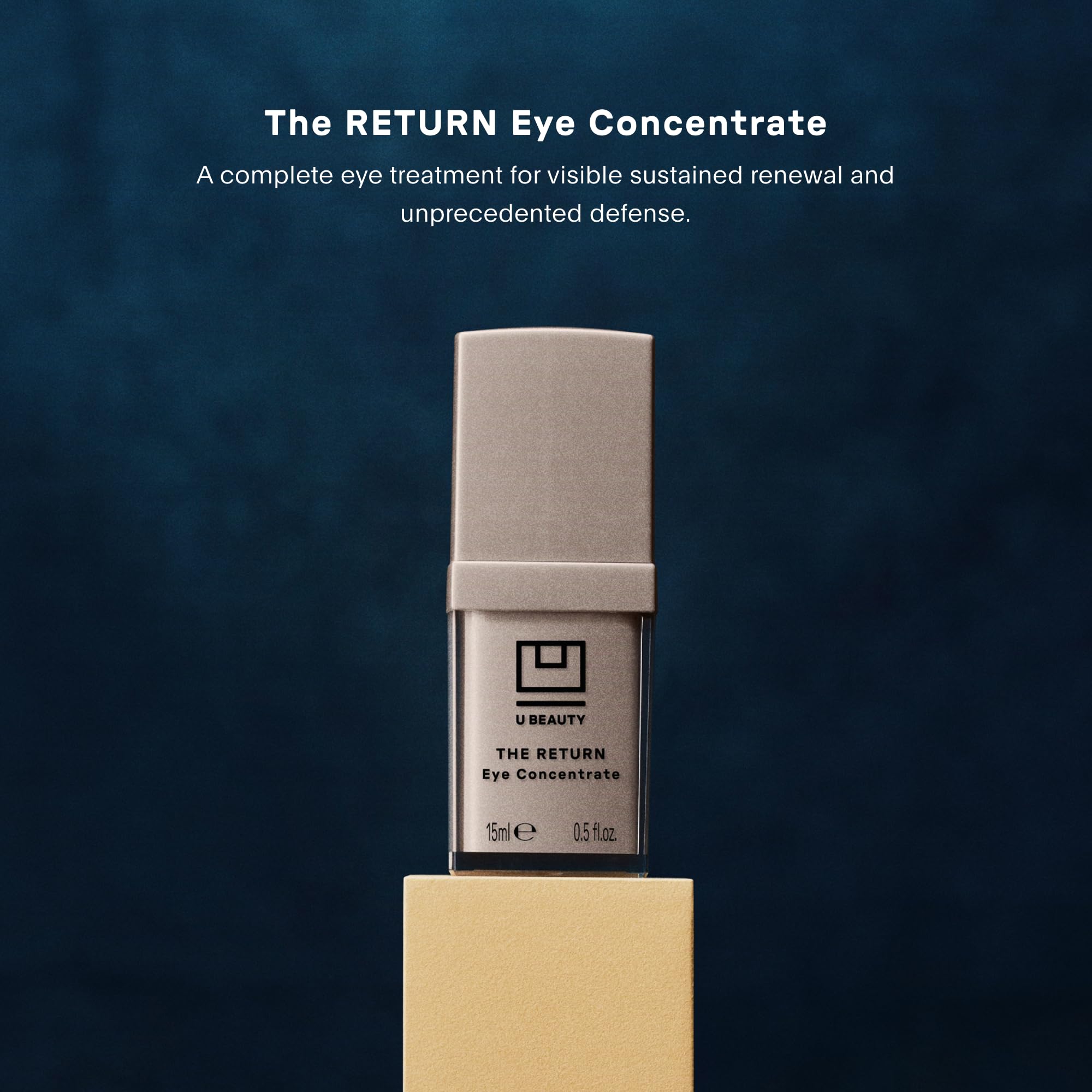U Beauty The RETURN Eye Concentrate Siren Capsule close-up emphasizes targeted delivery for delicate eye area