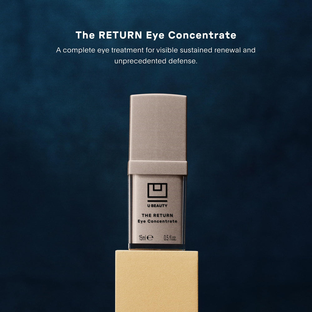 U Beauty The RETURN Eye Concentrate Siren Capsule close-up emphasizes targeted delivery for delicate eye area