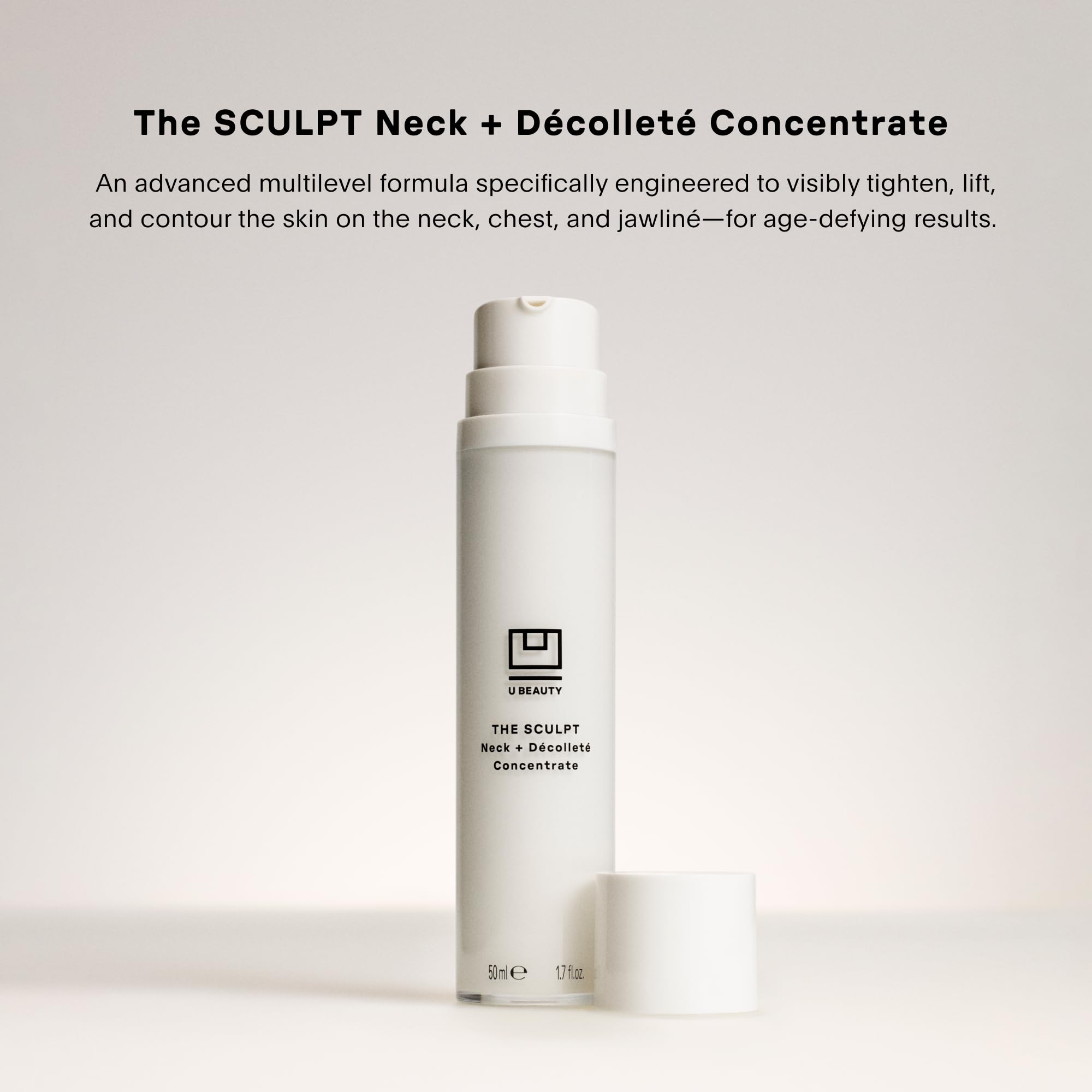U Beauty SCULPT SIREN technology graphic highlights antioxidant protection for skin vitality.