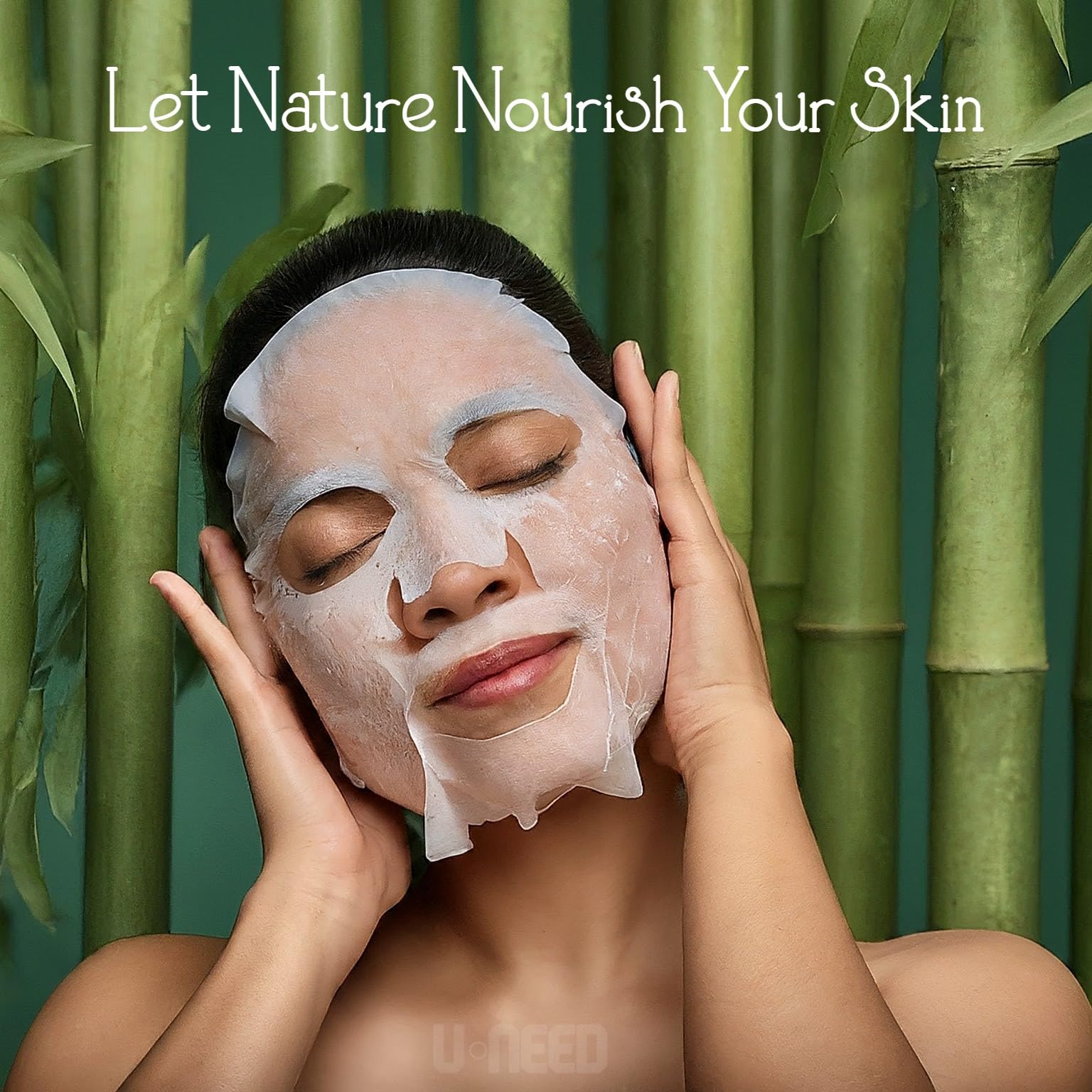 U-NEED Pomegranate mask sheets revitalize skin with brightening nutrients.