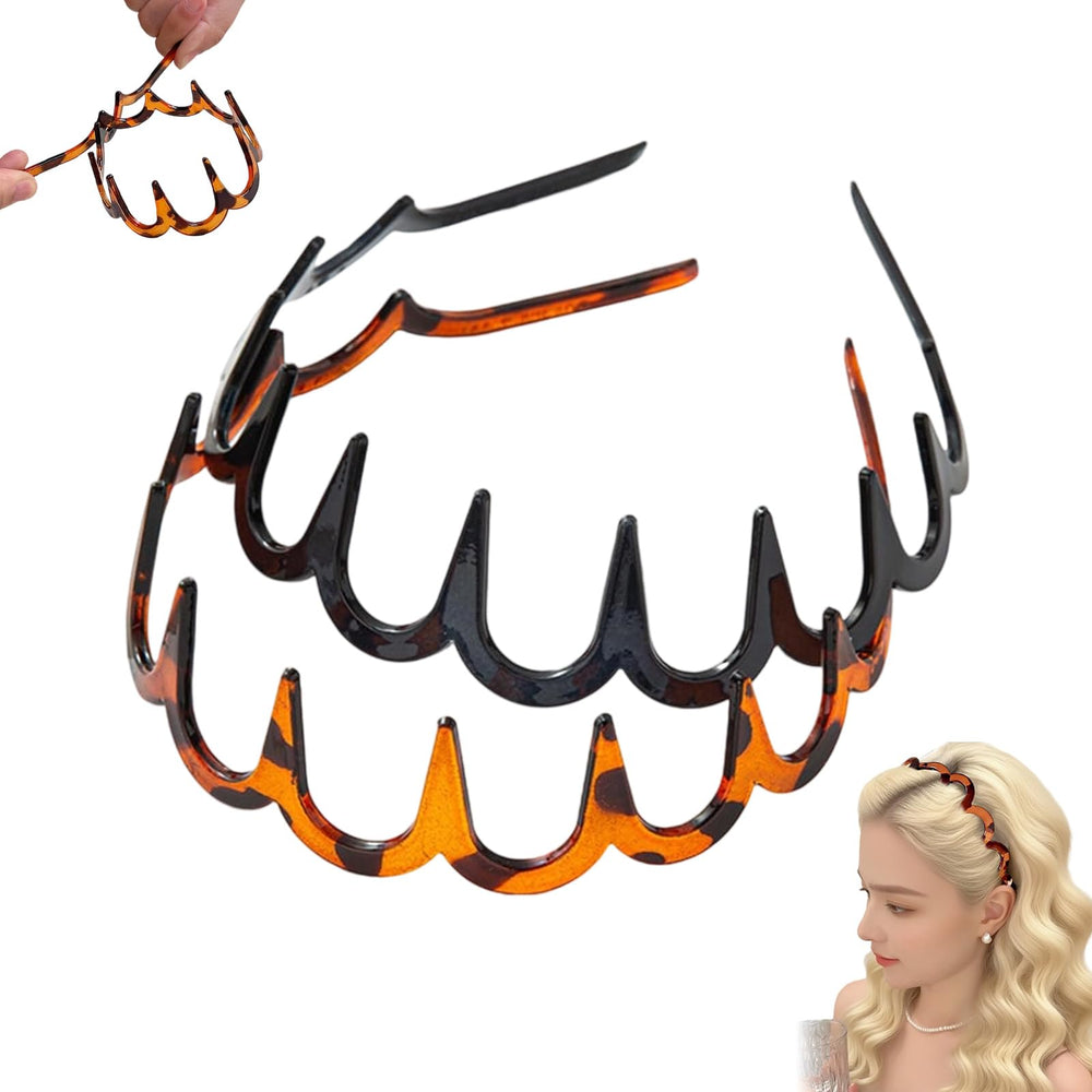 U-shape headband amber-black front view adds instant volume